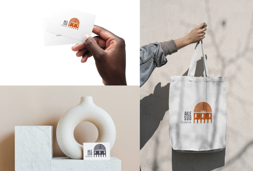 Mockups with a logo on a card, tote bag