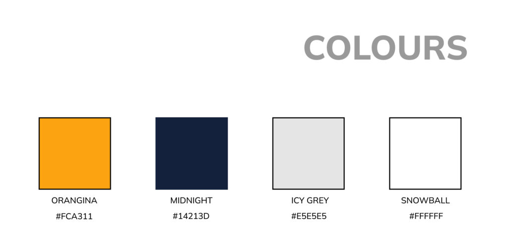 Color palette for a website